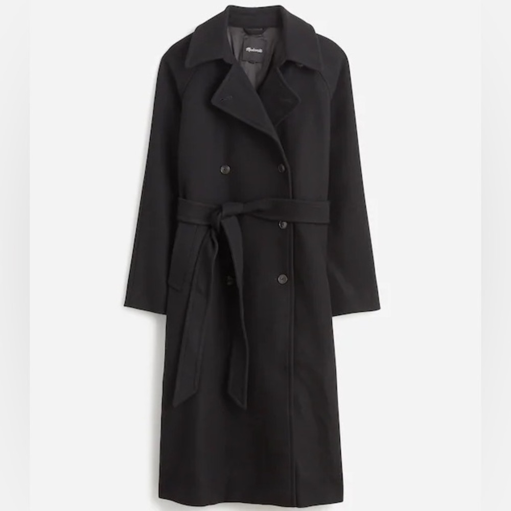Madewell Double-Breasted Trench Coat Black